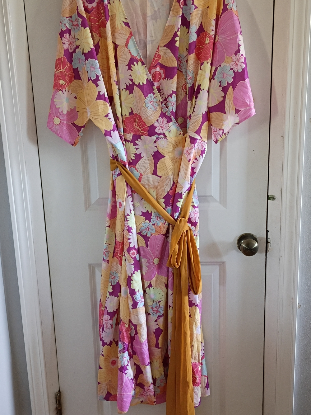 Unique Vintage X Smiley Floral Wrap Dress